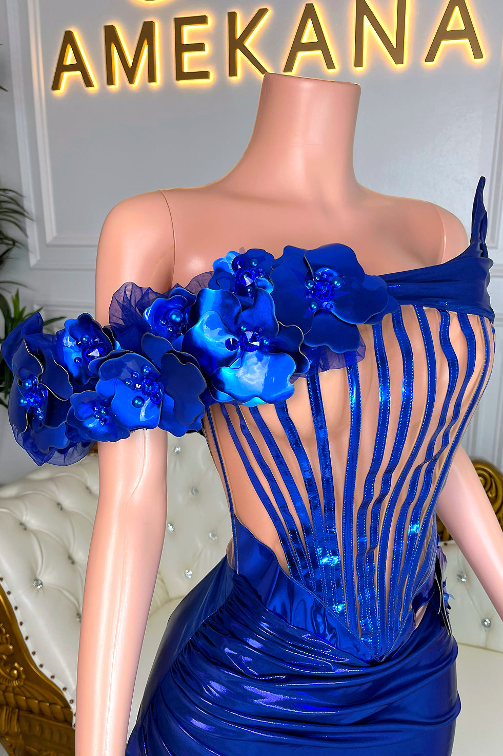 Rosey Blue Maxi Dress(Ready To Ship)