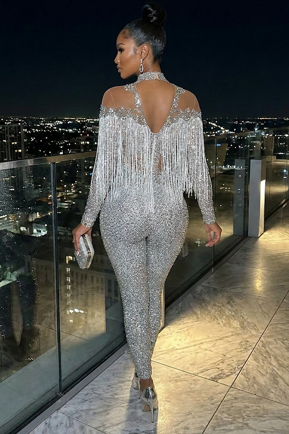 Body Party Diamante Bodysuit (Ready To Ship)