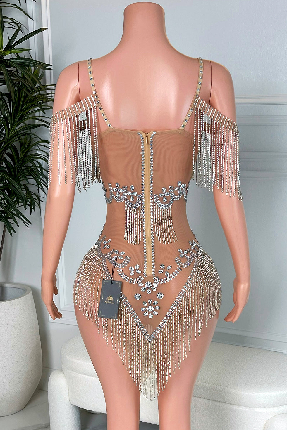 Tiffany Diamante Tassel Dress (Ready To Ship)