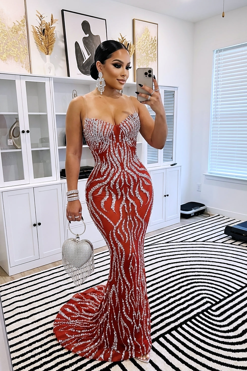 Wands Red Maxi Dress 2 (Ready To Ship)