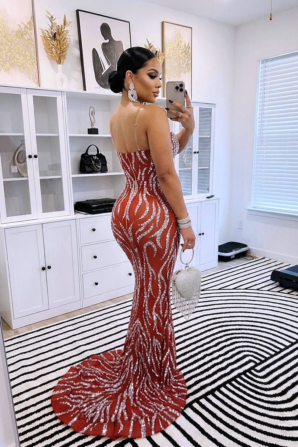 Wands Red Maxi Dress 2 (Ready To Ship)