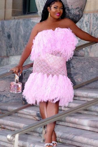 Azelia Diamante Pink Dress