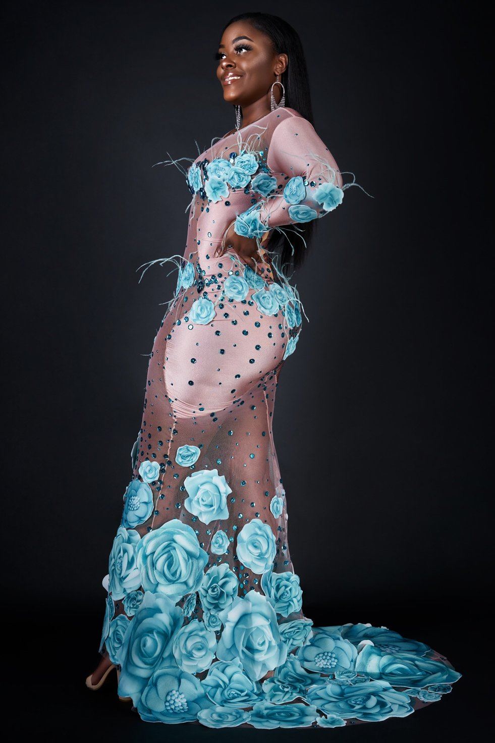 Brianna Rose Diamante Evening Dress (Ready To Ship)