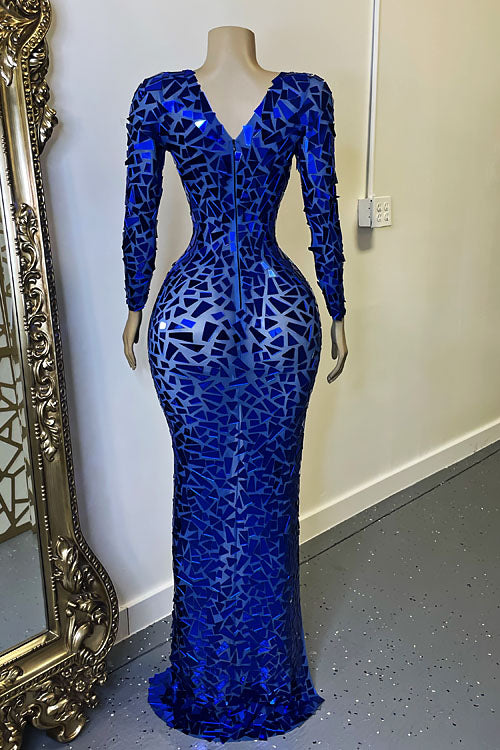 Doja Blue Mirror Maxi Dress