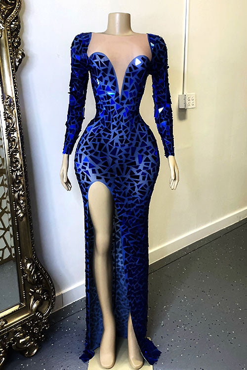 Doja Blue Mirror Maxi Dress