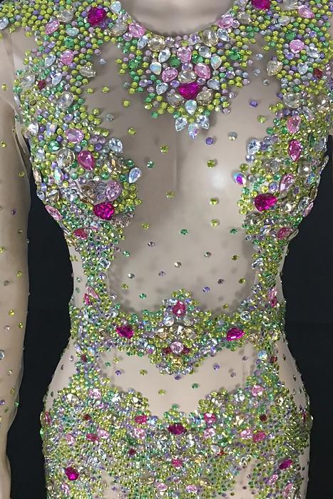 Fantasy Diamante Mesh Maxi Dress