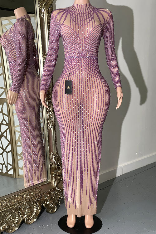Fayna Diamante Purple Dress