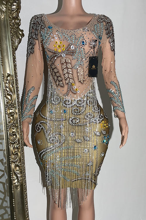Lyra Diamante Tassel Dress