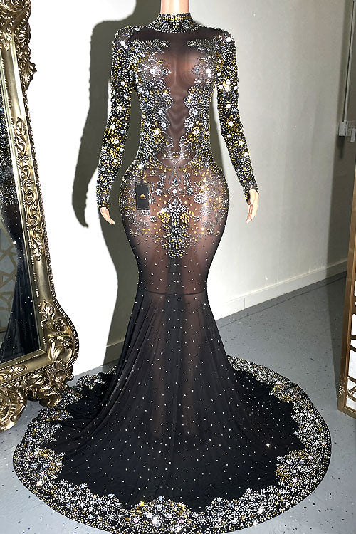Lover Black Diamante Dress