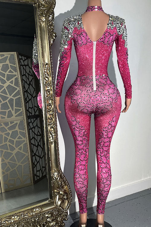Mandy Pink Diamante Bodysuit