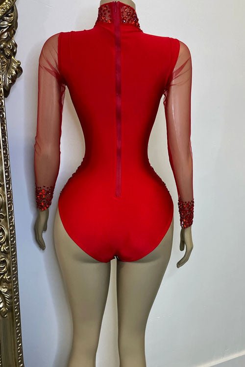 Icon Diamante Red Bodysuit