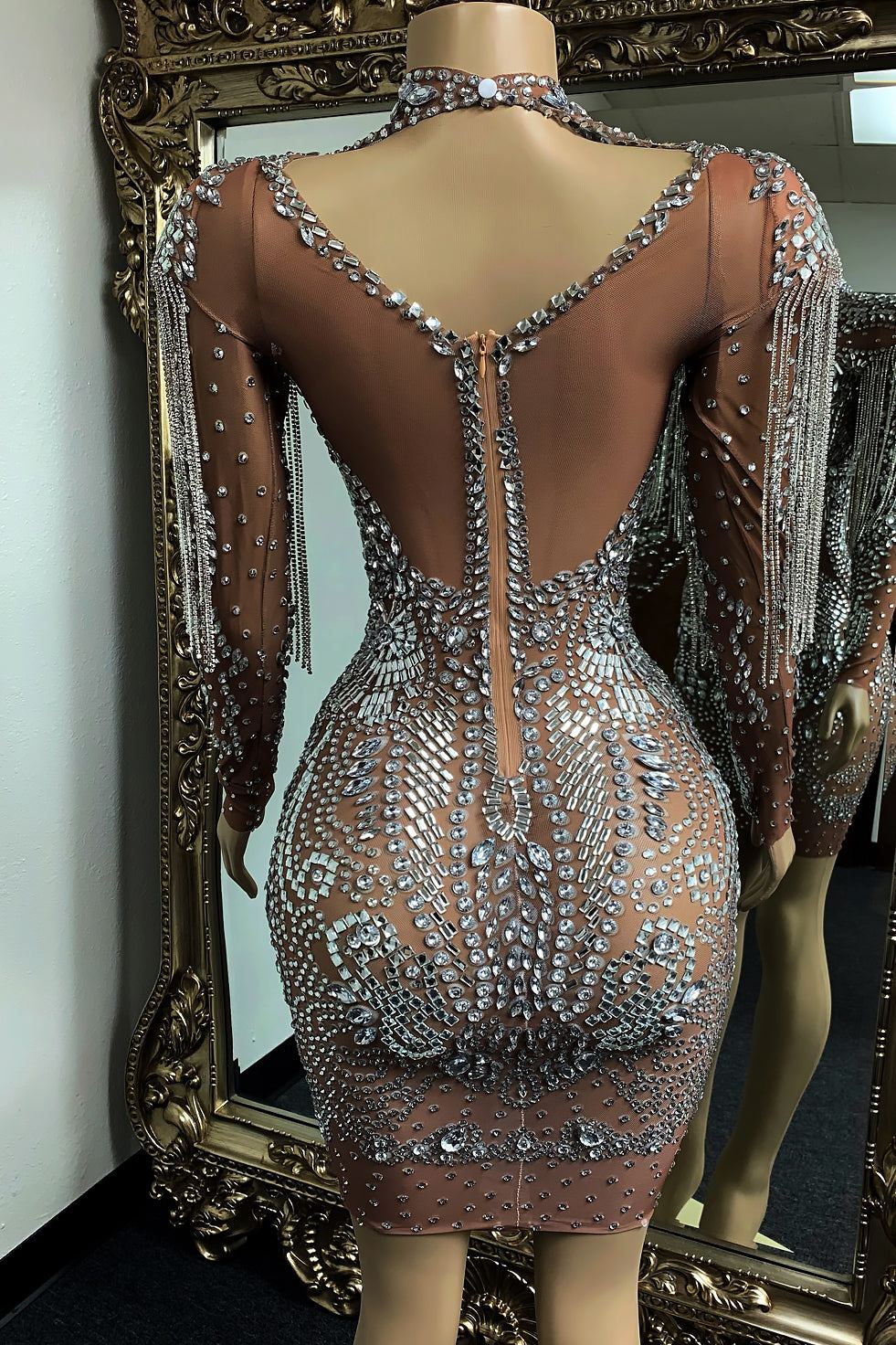 Libra Diamante Tassel Dress (Ready To Ship)