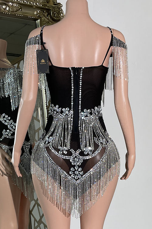 Tiffany Diamante Black Dress