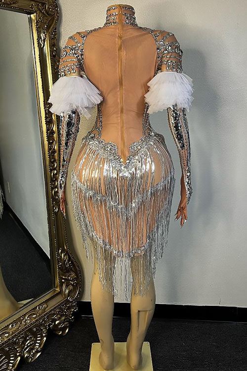Monalisa Diamante Tassel Dress Set (Ready To Ship)