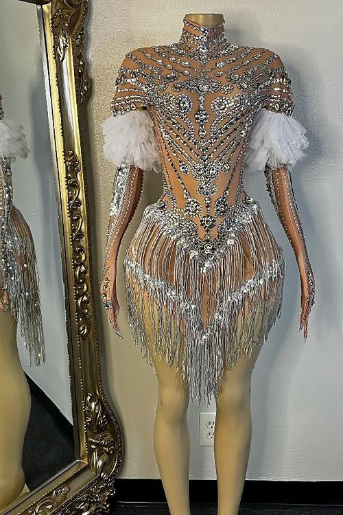 Monalisa Diamante Tassel Dress Set (Ready To Ship)