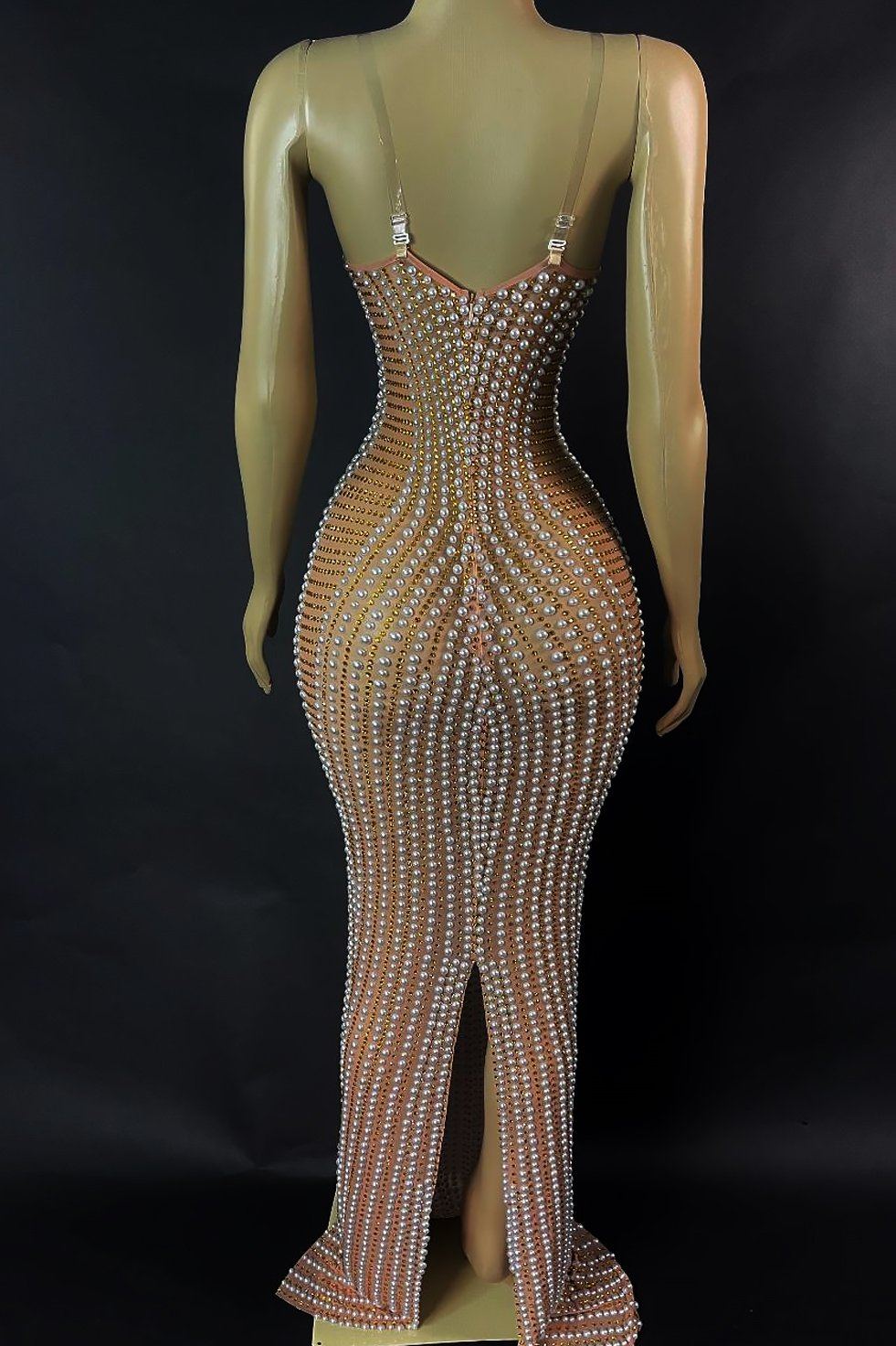 Octavia Pearl Diamante Dress (Ready To Ship)