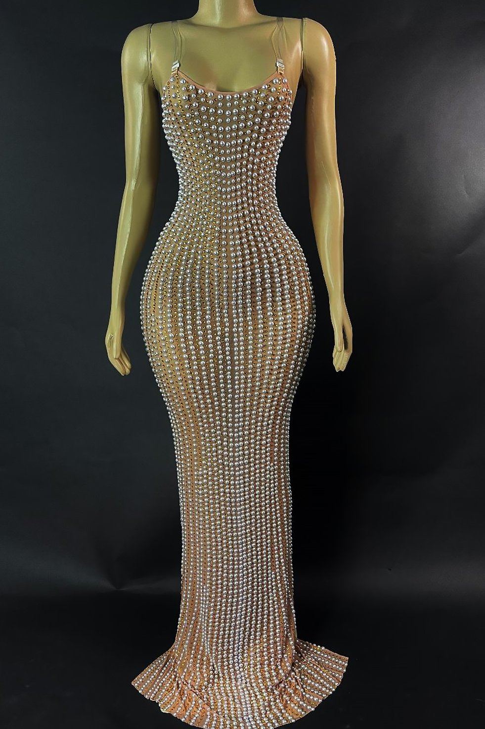 Octavia Pearl Diamante Dress (Ready To Ship)