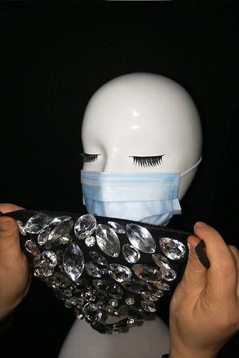 Stay Bougie Diamante Black Mask(Ready To Ship)