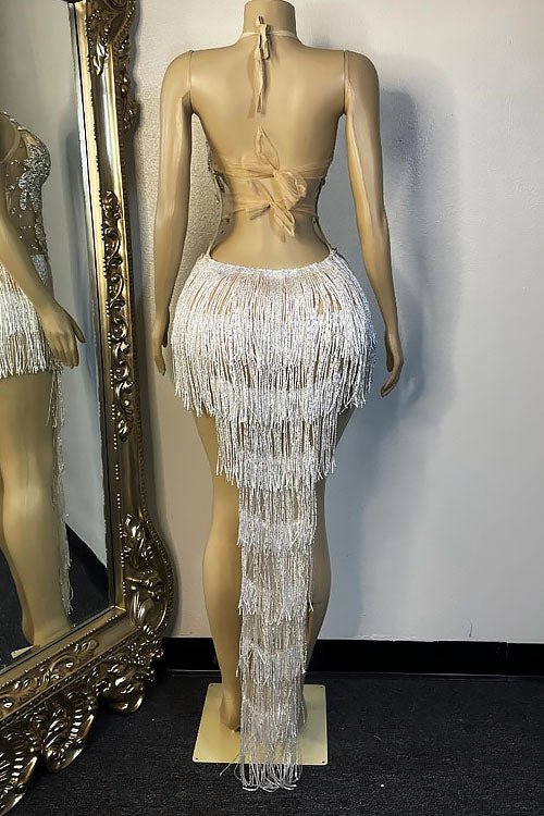 Temptress Diamante Tassel Dress (Rhinestones)