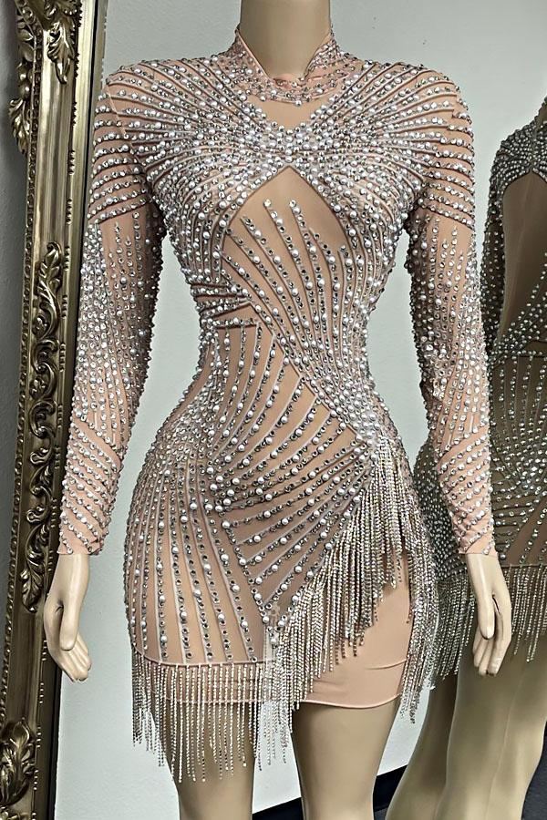 Trinna Diamante Tassel Dress