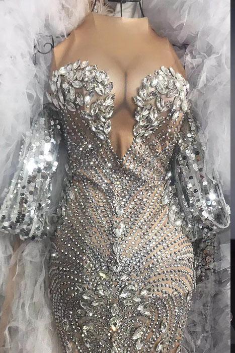 Valerie 3D cleavage diamante Dress