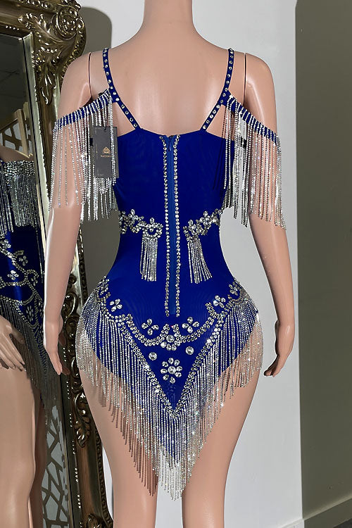 Tiffany Diamante Tassel Dress (Ready To Ship)