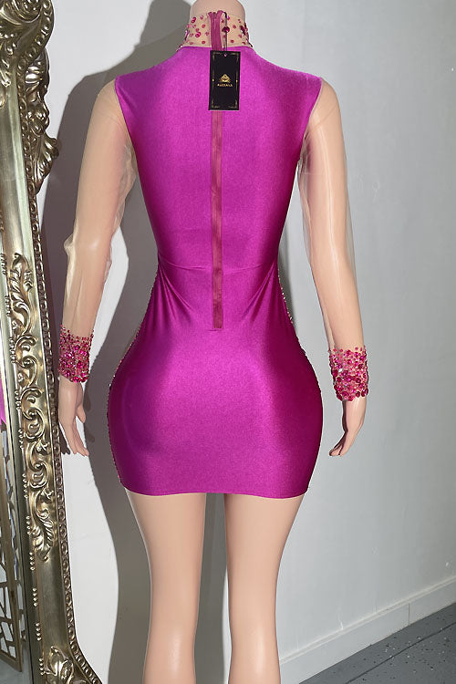 Icon Pink Diamante Dress - AMEKANA.COM